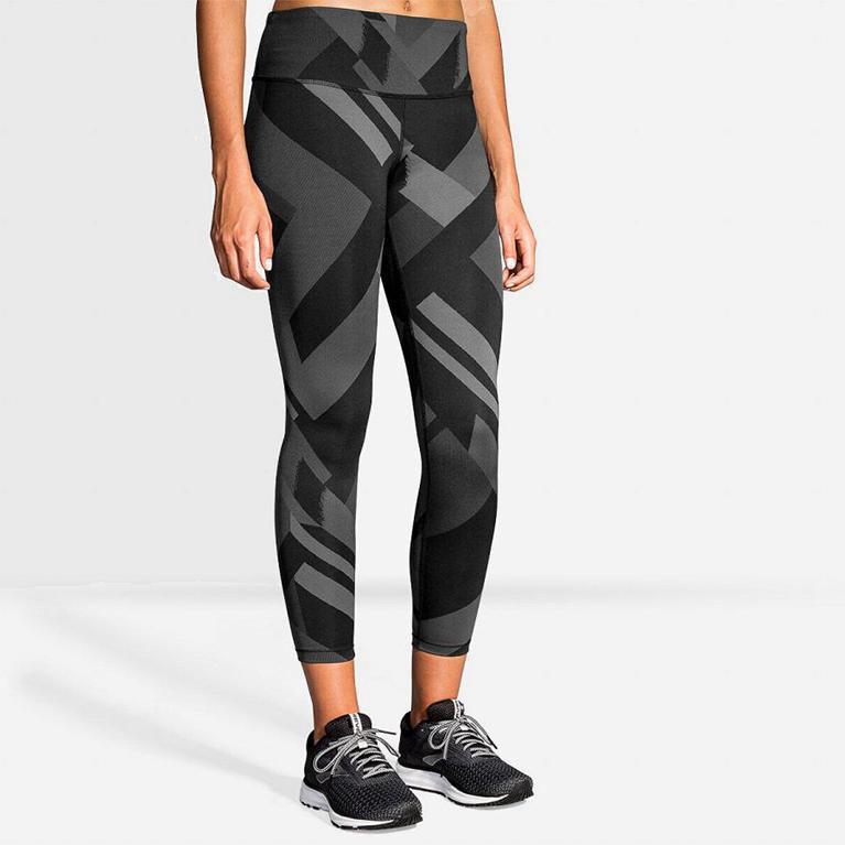 Brooks Formation Israel - Women's Running Leggings - Grey (85701-QXWL)